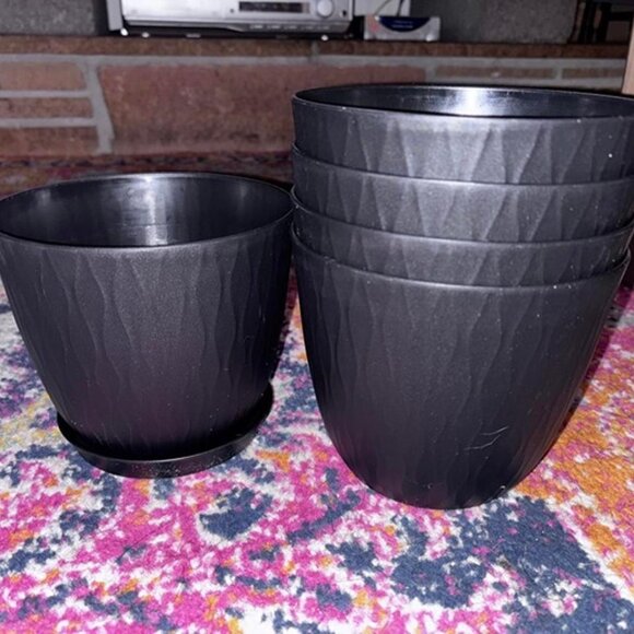 New Flower Pots Outdoor 6 inch Set of 5 Succulent Planters for Indoor - Picture 3 of 7